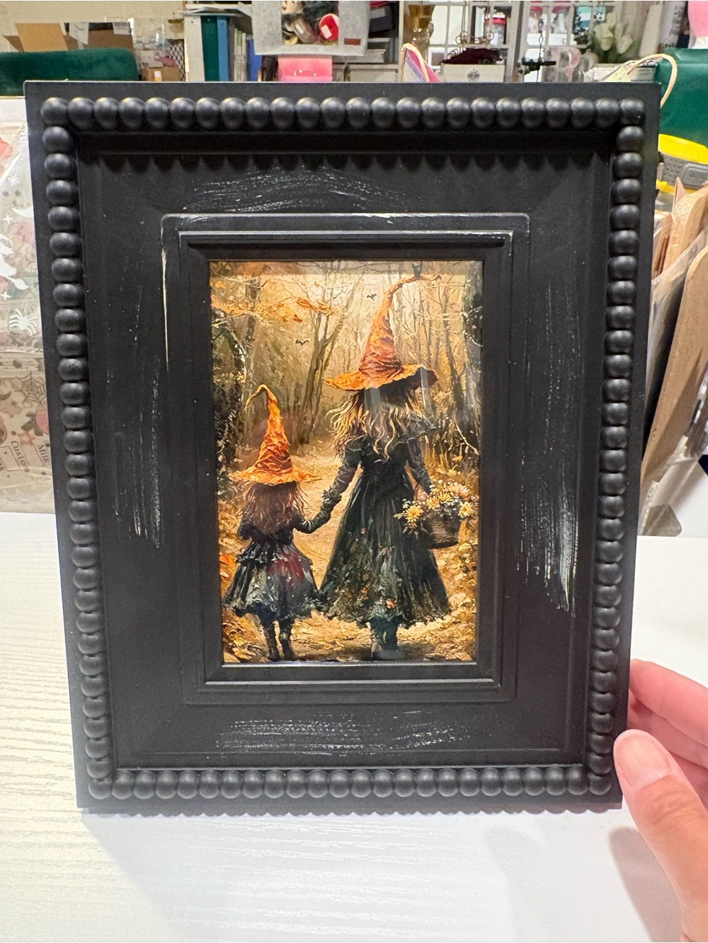 Autumn Witches Art Print — Black Frame